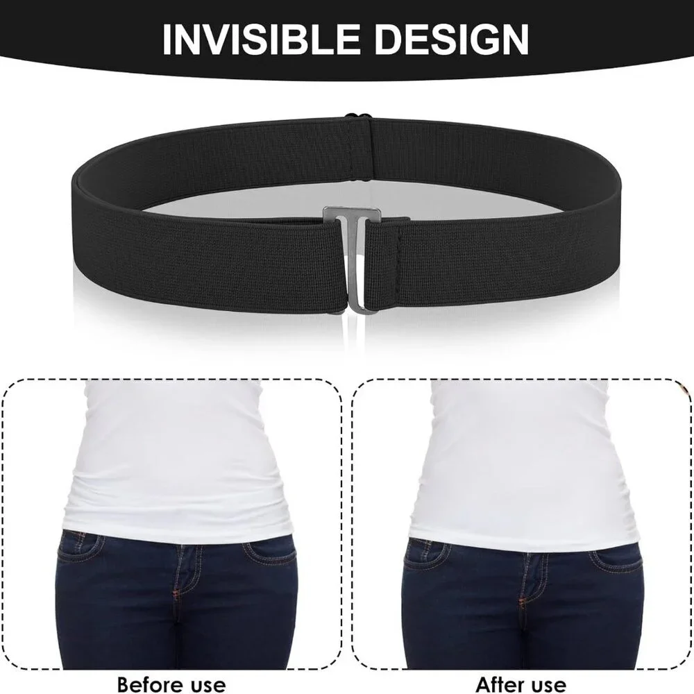 2PCS No Show Women's Stretch Belt Invisible No Show Invisible Belt Women Elastic - Picture 3 of 7